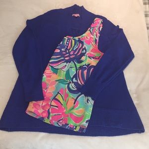 Lilly Pulitzer Cardigan and Silk Top